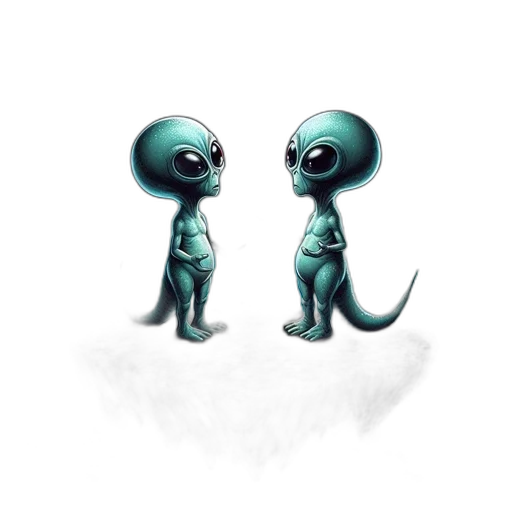 creature, robot, concept art, pixel art, fantasy art, 3d render, outer space, green transparent PNG cut-out