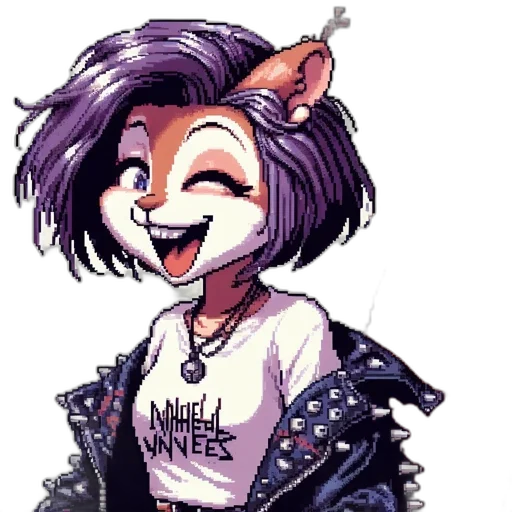 jacket, animal, cartoon, concept art, comic book art, cyberpunk, portrayal, anthropomorphic transparent PNG cut-out