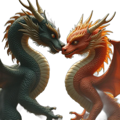 dragon, concept art, fantasy art, 3d render, photorealistic, two, women, fighting transparent PNG cut-out
