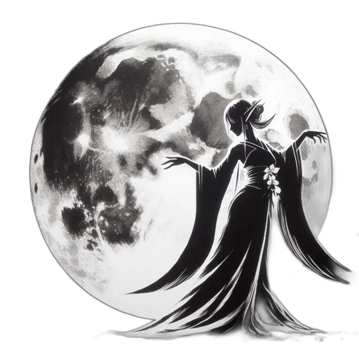 mask, dress, umbrella, fantasy art, concept art, comic book art, pencil sketch, outer space transparent PNG cut-out
