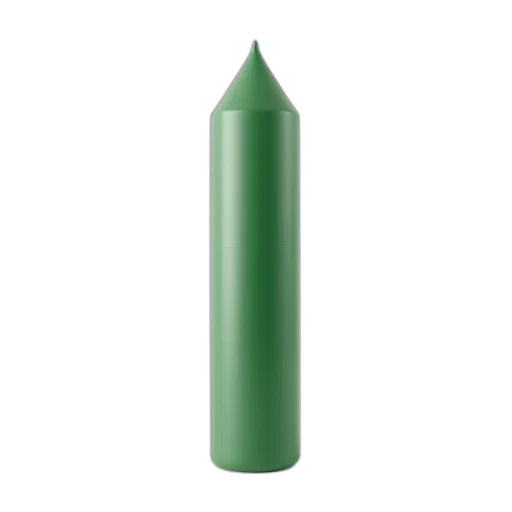 weapon, bottle, umbrella, staff, photorealistic, 3d render, green, cylindrical transparent PNG cut-out