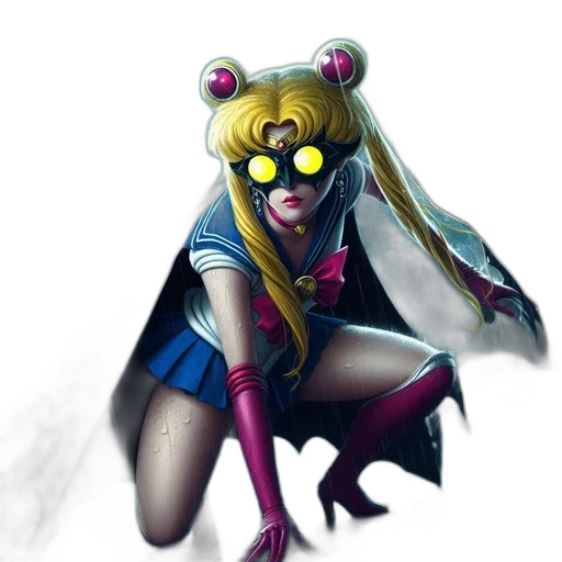 mask, concept art, comic book art, anime, fantasy art, dark, animated, female transparent PNG cut-out