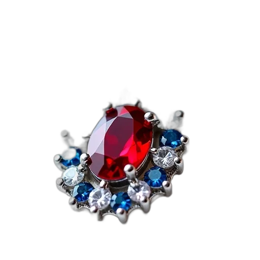 jewelry, crown, close-up, silver, pendant, colorful, gemstone, design transparent PNG cut-out