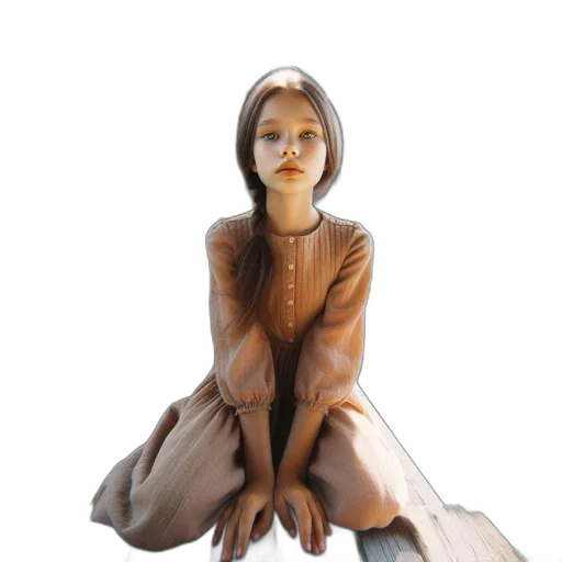 dress, jacket, 3d render, photorealistic, concept art, fantasy art, earth tones, girl transparent PNG cut-out