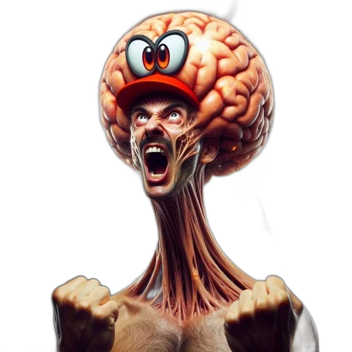 face, creature, mask, hat, concept art, 3d render, photorealistic, comic book art transparent PNG cut-out