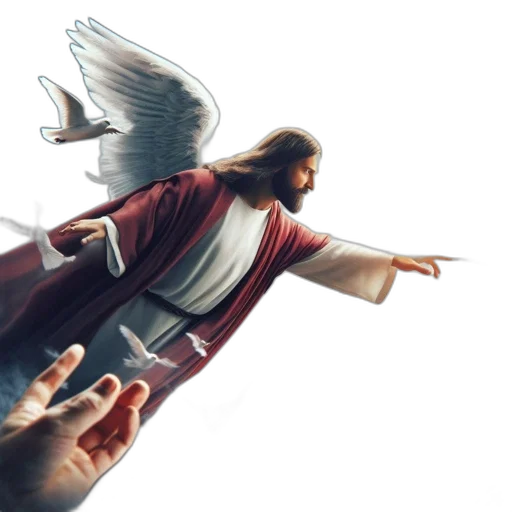 3d render, concept art, photorealistic, fantasy art, artistic, rendition, features, jesus transparent PNG cut-out