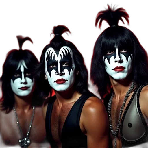 photorealistic, second, image, close-up, kiss, band, members, focus transparent PNG cut-out