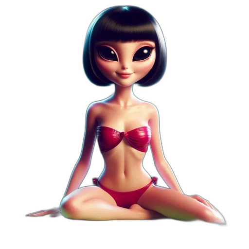 concept art, cartoon, 3d render, fantasy art, animated, figure, donning, red transparent PNG cut-out