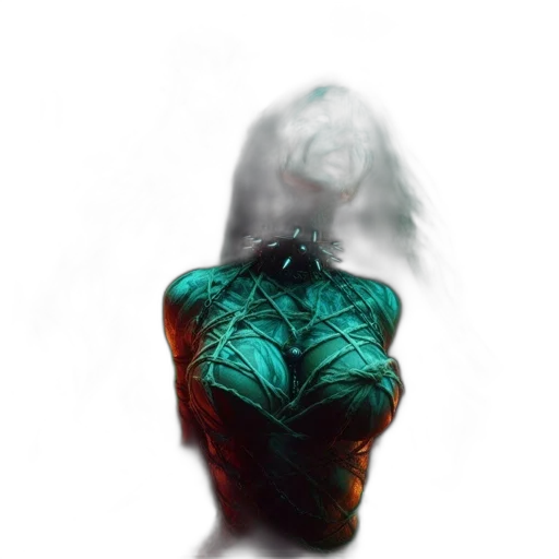 hair, mask, creature, dress, concept art, photorealistic, 3d render, cyberpunk transparent PNG cut-out