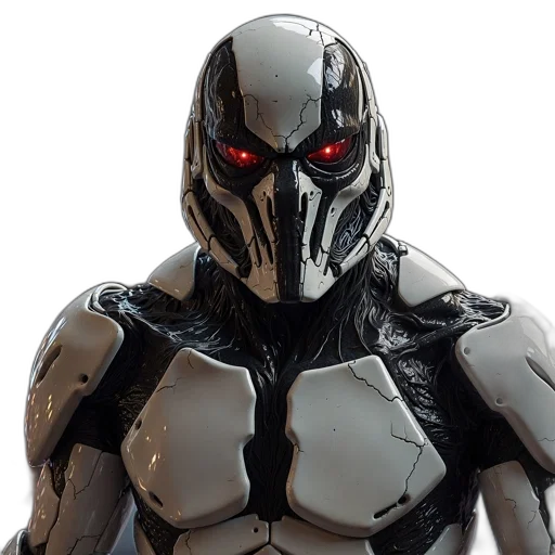 robot, mask, 3d render, concept art, comic book art, photorealistic, futuristic, robotic transparent PNG cut-out