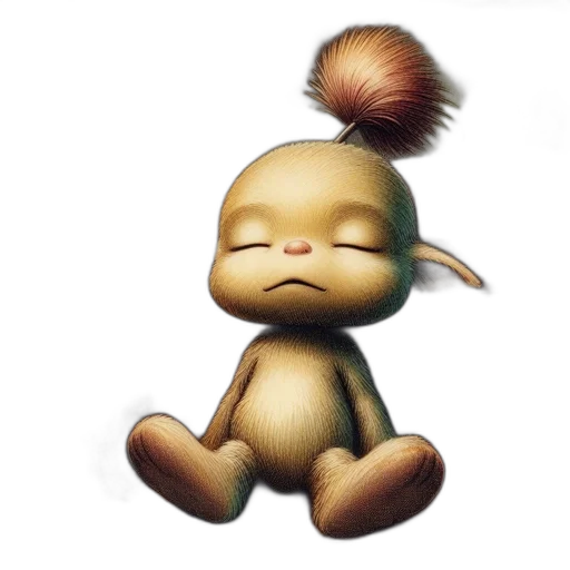 hair, staff, creature, animal, concept art, photorealistic, 3d render, cartoon transparent PNG cut-out