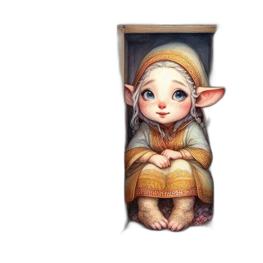 face, creature, dress, 3d render, fantasy art, concept art, oil painting, snow transparent PNG cut-out