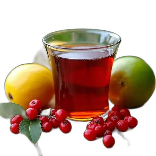 food, glass, red, tea, placed, bamboo, mat, surrounded transparent PNG cut-out