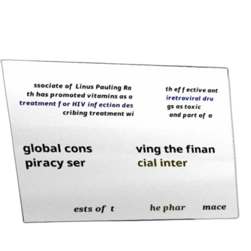article, discusses, linus, pauling, promotion, vitamins, hiv, treatment transparent PNG cut-out