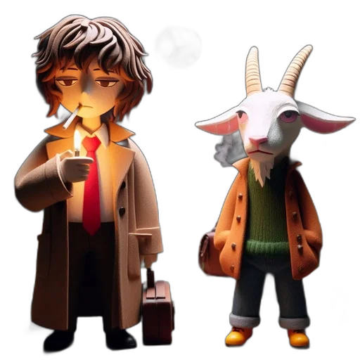 concept art, 3d render, pixel art, fantasy art, two, characters, one, human transparent PNG cut-out