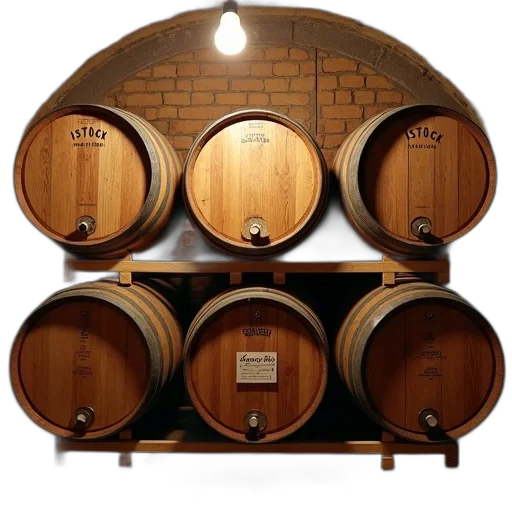 furniture, collection, wooden, wine, barrels, stacked, cellar, various transparent PNG cut-out