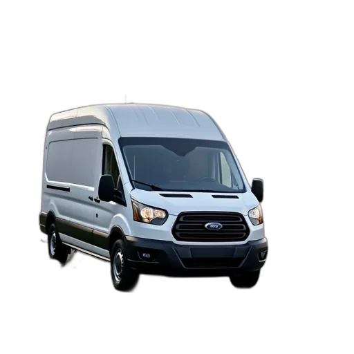 car, 3d render, photorealistic, white, 2019, ford, transit, van transparent PNG cut-out