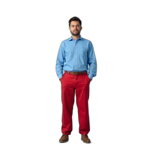 jacket, staff, robot, animal, 3d render, concept art, photorealistic, red transparent PNG cut-out
