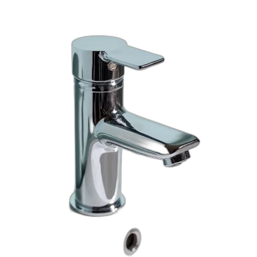 shiny, new-looking, chrome, bathroom, faucet, smooth, unblemished, surface transparent PNG cut-out