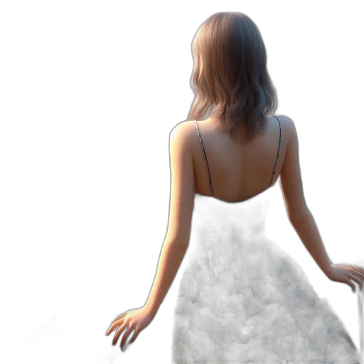 dress, jewelry, hair, concept art, 3d render, photorealistic, fantasy art, fog transparent PNG cut-out
