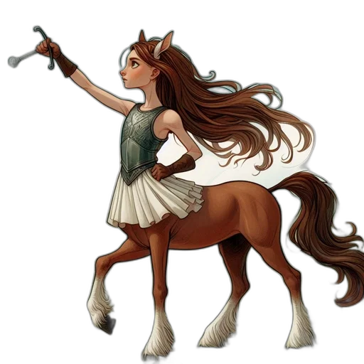 staff, animal, fantasy art, concept art, 3d render, cartoon, confident, woman transparent PNG cut-out