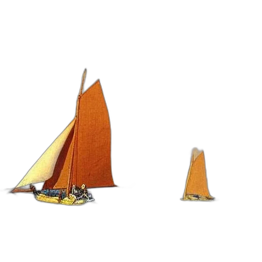 3d render, concept art, photorealistic, impressionistic, seascape, shows, two, sailboats transparent PNG cut-out