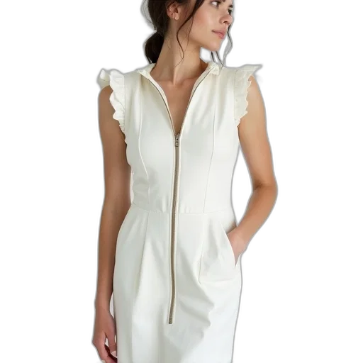 dress, model, wearing, white transparent PNG cut-out