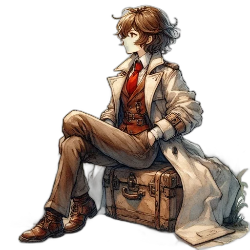 staff, jacket, furniture, concept art, watercolor, pixel art, fantasy art, red transparent PNG cut-out