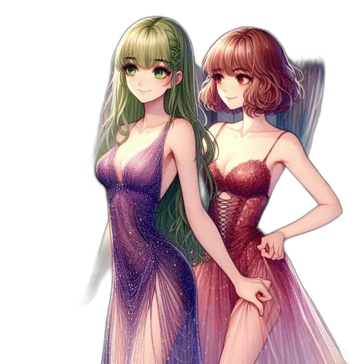 dress, pixel art, fantasy art, concept art, anime, green, pastel, colorful transparent PNG cut-out
