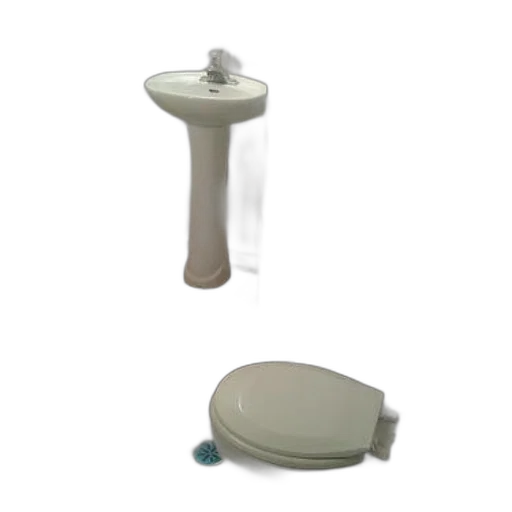 jewelry, 3d render, small, bathroom, white, pedestal, sink, toilet transparent PNG cut-out