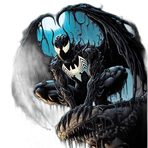 creature, animal, mask, comic book art, concept art, fantasy art, menacing, dark-winged transparent PNG cut-out