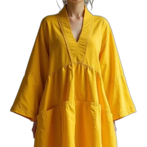 dress, jacket, golden, yellow, layered, tunic, dhata transparent PNG cut-out