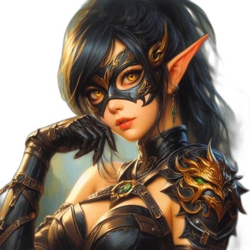 mask, face, fantasy art, concept art, photorealistic, comic book art, dark, golden transparent PNG cut-out