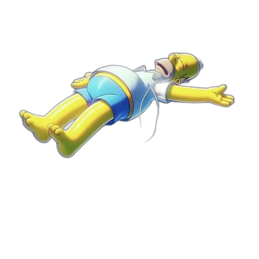 robot, staff, 3d render, pixel art, concept art, anime, homer, simpson transparent PNG cut-out