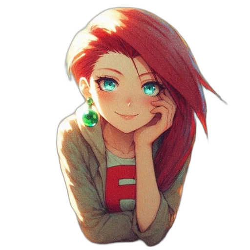 face, jewelry, staff, jacket, anime, cartoon, pixel art, fantasy art transparent PNG cut-out