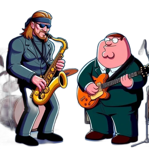 cartoon, concept art, comic book art, underwater, two, animated, characters, perform transparent PNG cut-out