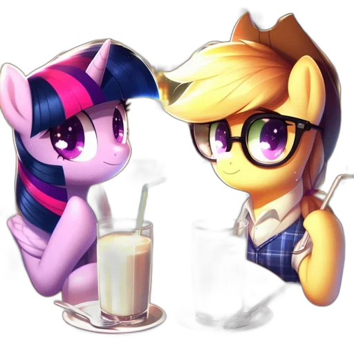pixel art, cartoon, concept art, fantasy art, two, anthropomorphic, pegasi, sit transparent PNG cut-out