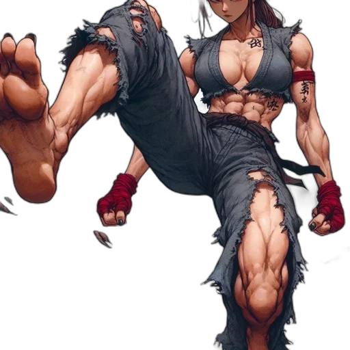concept art, comic book art, fantasy art, anime, animated, woman, performs, high transparent PNG cut-out