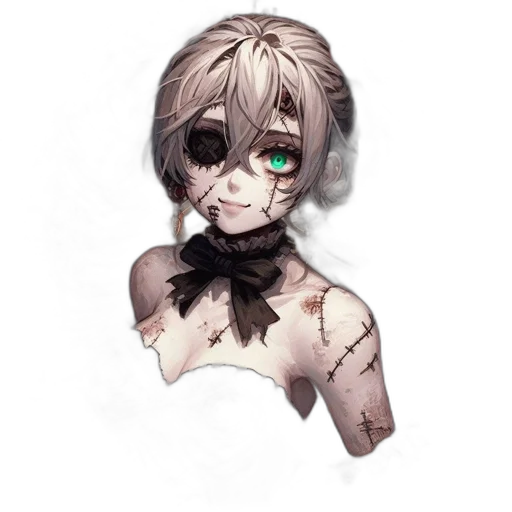 mask, face, creature, staff, pixel art, concept art, fantasy art, watercolor transparent PNG cut-out