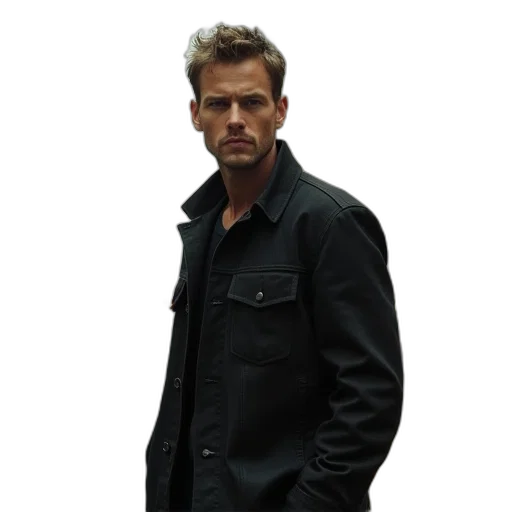 jacket, staff, photorealistic, john transparent PNG cut-out