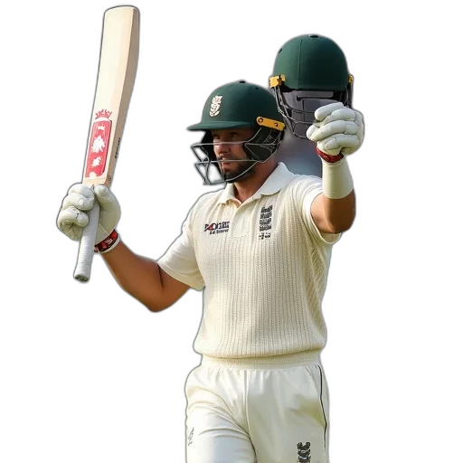 cricketer, celebrates, after, his transparent PNG cut-out