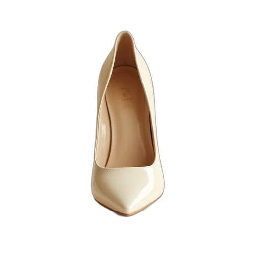 shoes, cream, kitten, heels, patent transparent PNG cut-out