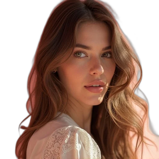 face, dress, hair, jewelry transparent PNG cut-out
