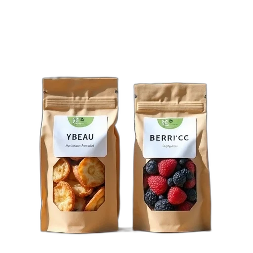food, two, bags, dried, fruits, placed, table, front transparent PNG cut-out