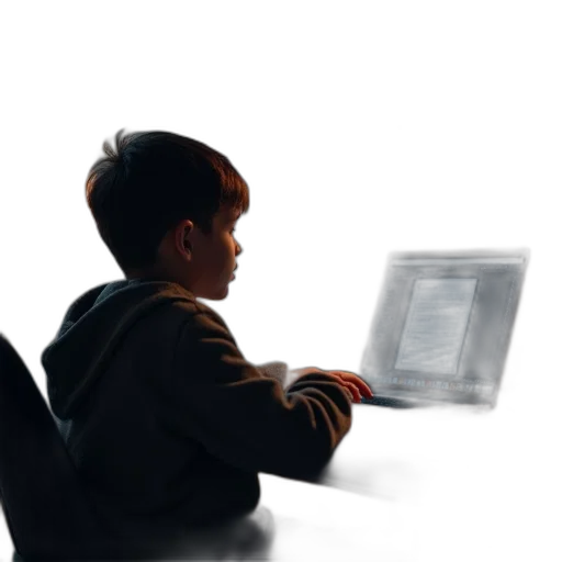 staff, 3d render, photorealistic, concept art, pixel art, boy, looks, laptop transparent PNG cut-out