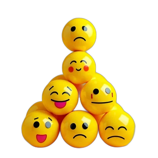 face, staff, mask, 3d render, collection, yellow, balls, smiley transparent PNG cut-out