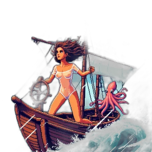 fantasy art, comic book art, concept art, watercolor, underwater, beach, woman, stands transparent PNG cut-out