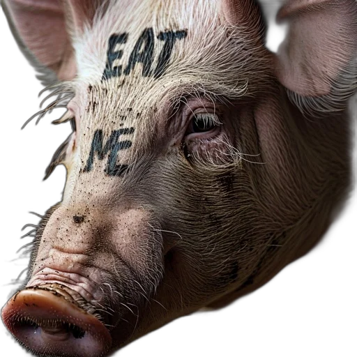 mask, animal, face, photorealistic, dirty, pig, text, eat transparent PNG cut-out