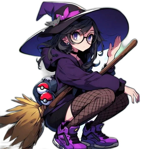 staff, hat, weapon, creature, pixel art, anime, concept art, cartoon transparent PNG cut-out