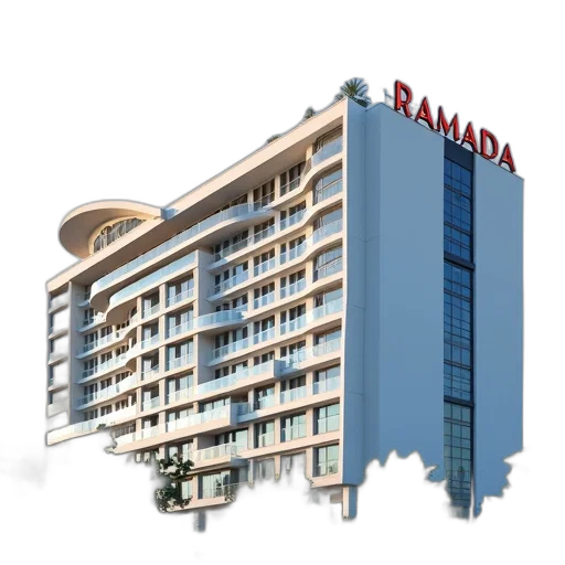 building, 3d render, photorealistic, concept art, modern, hotel, white, facade transparent PNG cut-out